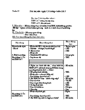 Giáo án Âm nhạc Lớp 4 - Tuần 31
